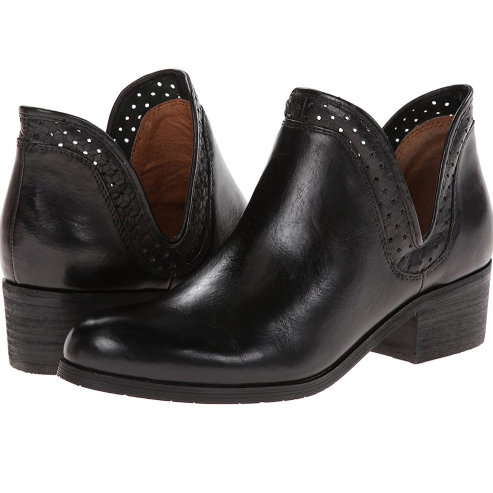Corsica Como Gabby Black Leather Booties